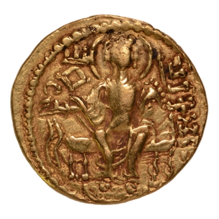 Gupta Empire, Samudragupta, c. 335-375, javelin, AV dinar, 7.53 g.