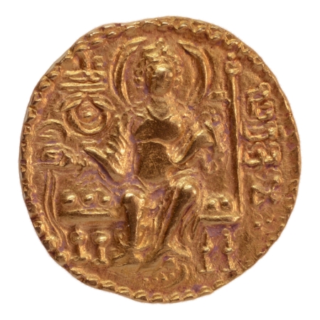 Gupta Empire, Samudragupta, c. 335-375, javelin, AV dinar, 7.70 g.