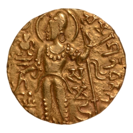 Gupta Empire, Samudragupta, c. 335-375, javelin, AV dinar, 7.71 g.