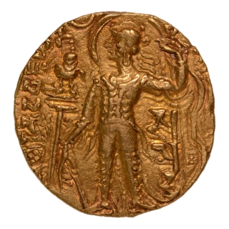 Gupta Empire, Samudragupta, c. 335-375, archer, AV dinar, 7.69 g.