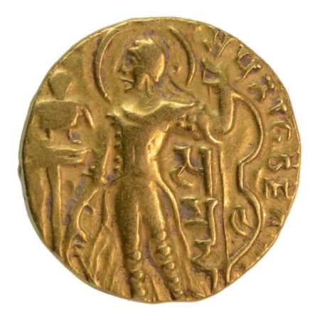 Gupta Empire, Samudragupta, c. 335-375, archer, AV dinar, 7.55 g.
