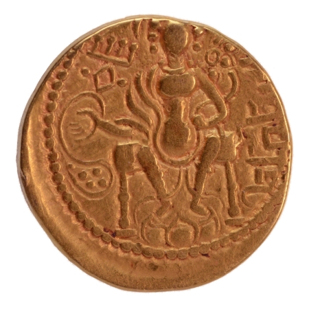Gupta Empire, Samudragupta, c. 335-375, battle axe, AV dinar, 7.38 g.