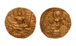 Stamp of Coins » Gupta Gupta Empire, Samudragupta, c. 335-375, lyre player, AV dinar, 7.69 g.