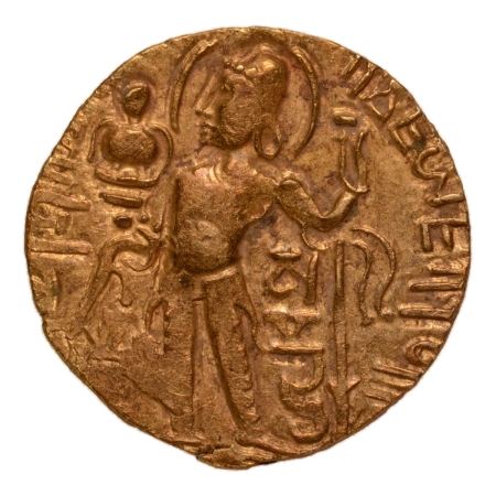 Gupta Empire, Samudragupta, c. 335-375, javelin, AV dinar, 7.45 g.