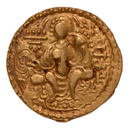 Gupta Empire, Samudragupta, c. 335-375, javelin, AV dinar, 7.45 g.