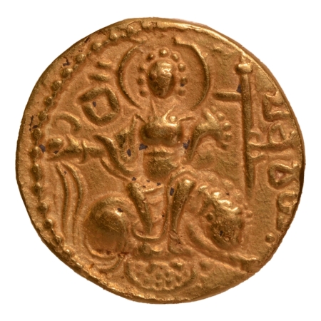 Gupta Empire, Chandragupta I, c. 319-335, king and queen, AV dinar, 7.51 g.