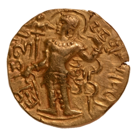 Gupta Empire, Chandragupta II, c. 380-413, archer, AV dinar, 7.72 g.