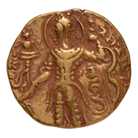 Gupta Empire, Chandragupta II, c. 380-413, archer, AV dinar, 7.72 g.