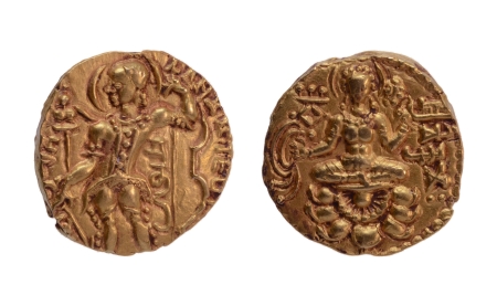 Stamp of Coins » Gupta Gupta Empire, Chandragupta II, c. 380-413, archer, AV dinar, 7.93 g.