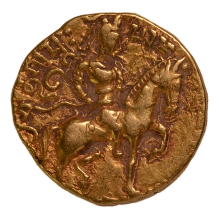 Gupta Empire, Chandragupta II, c. 380-413, horseman, AV dinar, 7.74 g.