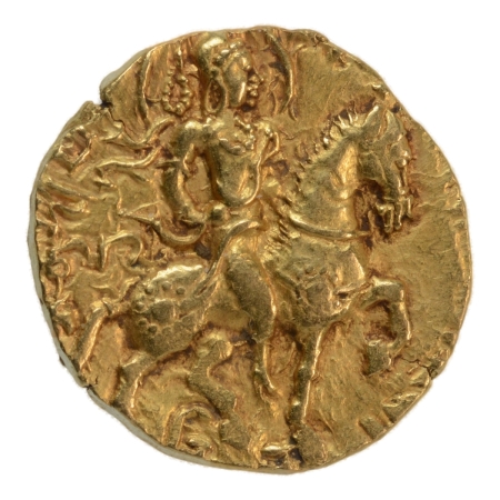 Gupta Empire, Chandragupta II, c. 380-413, horseman, AV dinar, 7.93 g.
