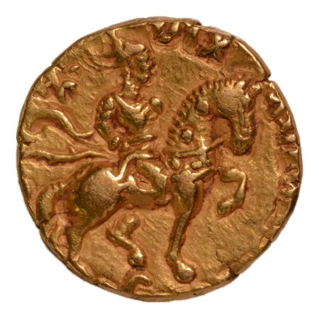 Gupta Empire, Chandragupta II, c. 380-413, horseman, AV dinar, 7.78 g.