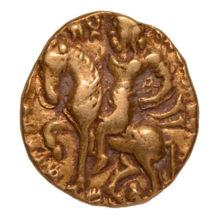 Gupta Empire, Chandragupta II, c. 380-413, horseman, AV dinar, 7.92 g.