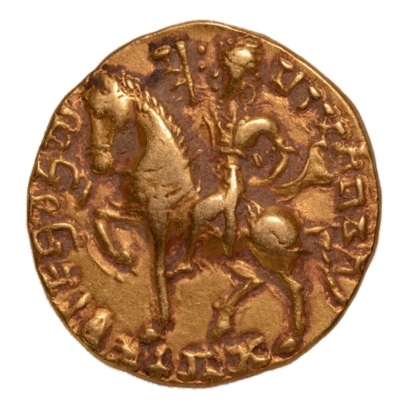 Gupta Empire, Chandragupta II, c. 380-413, horseman, AV dinar, 7.76 g.