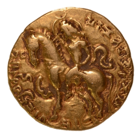 Gupta Empire, Chandragupta II, c. 380-413, horseman, AV dinar, 7.92 g.