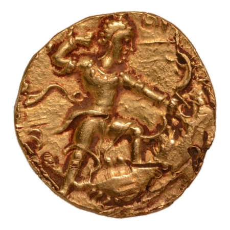 Gupta Empire, Chandragupta II, c. 380-413, lion slayer, AV dinar, 7.93 g.