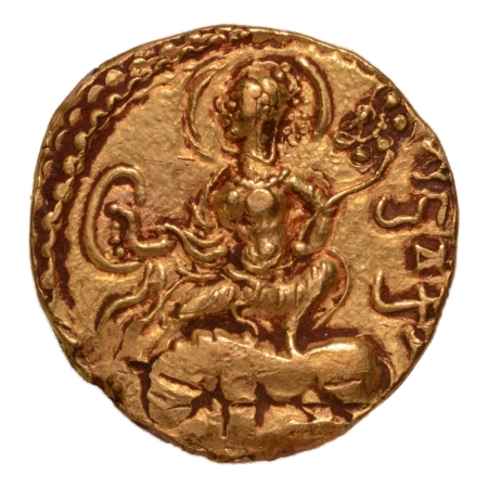Gupta Empire, Chandragupta II, c. 380-413, lion slayer, AV dinar, 7.93 g.