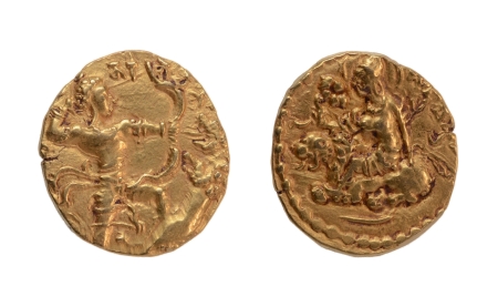 Stamp of Coins » Gupta Gupta Empire, Chandragupta II, c. 380-413, lion slayer, AV dinar, 7.84 g.