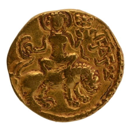 Gupta Empire, Chandragupta II, c. 380-413, lion slayer, AV dinar, 7.84 g.