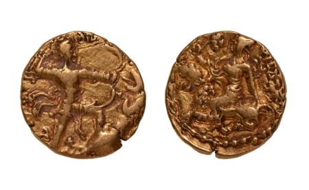 Stamp of Coins » Gupta Gupta Empire, Chandragupta II, c. 380-413, lion slayer, AV dinar, 7.65 g.