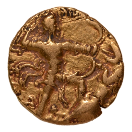 Gupta Empire, Chandragupta II, c. 380-413, lion slayer, AV dinar, 7.65 g.