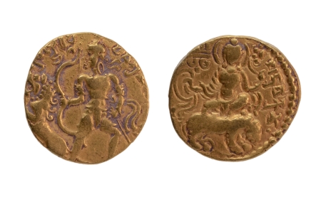 Stamp of Coins » Gupta Gupta Empire, Chandragupta II, c. 380-413, lion slayer, AV dinar, 7.71 g.