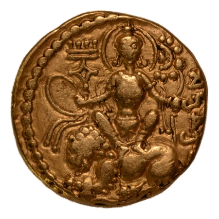 Gupta Empire, Chandragupta II, c. 380-413, lion slayer, AV dinar, 7.72 g.