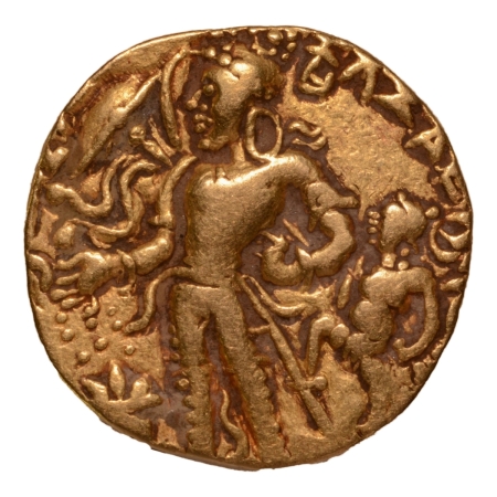 Gupta Empire, Chandragupta II, c. 380-413, chhatra, AV dinar, 7.83 g.