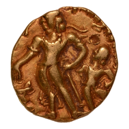 Gupta Empire, Chandragupta II, c. 380-413, chhatra, AV dinar, 7.88 g.