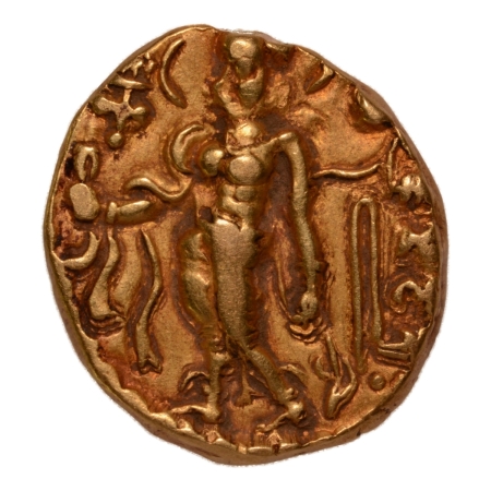 Gupta Empire, Chandragupta II, c. 380-413, chhatra, AV dinar, 7.88 g.