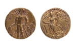Stamp of Coins » Gupta Gupta Empire, Chandragupta II, c. 380-413, chhatra, AV dinar, 7.88 g.