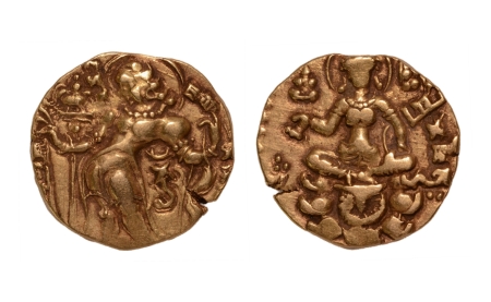 Stamp of Coins » Gupta Gupta Empire, Kumaragupta, c. 415-455, archer, AV dinar, 8.19 g.