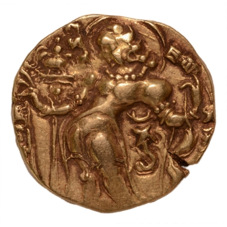 Gupta Empire, Kumaragupta, c. 415-455, archer, AV dinar, 8.19 g.