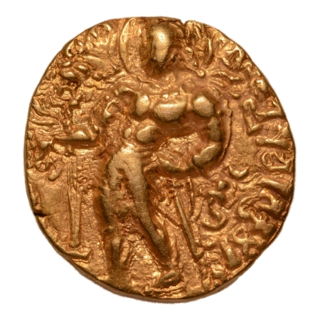 Gupta Empire, Kumaragupta, c. 415-455, swordsman, AV dinar, 8.06 g.