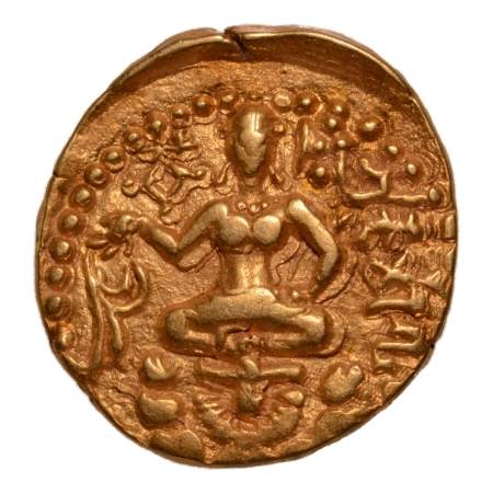 Gupta Empire, Kumaragupta, c. 415-455, swordsman, AV dinar, 8.06 g.
