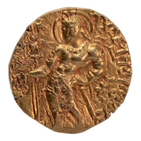 Gupta Empire, Kumaragupta, c. 415-455, swordsman, AV dinar, 8.15 g.