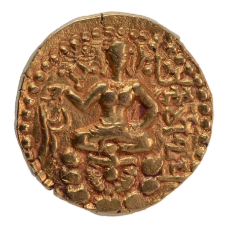 Gupta Empire, Kumaragupta, c. 415-455, swordsman, AV dinar, 8.15 g.