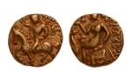 Stamp of Coins » Gupta Gupta Empire, Kumaragupta, c. 415-455, horseman, AV dinar, 8.13 g.