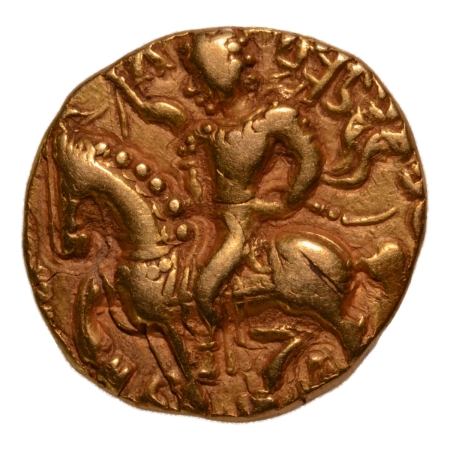 Gupta Empire, Kumaragupta, c. 415-455, horseman, AV dinar, 8.13 g.
