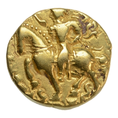 Gupta Empire, Kumaragupta, c. 415-455, horseman, AV dinar, 7.95 g.