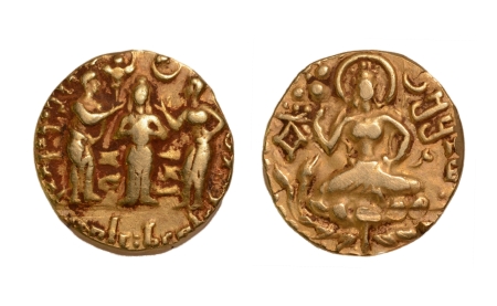 Stamp of Coins » Gupta Gupta Empire, Kumaragupta, c. 415-455, Apratigha, AV dinar, 7.77 g.