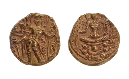 Stamp of Coins » Gupta Gupta Empire, Skandagupta, c. 455-467, archer, AV dinar, 9.20 g.