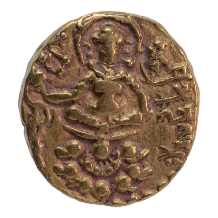 Gupta Empire, Skandagupta, c. 455-467, King and Lakshmi, AV dinar, 8.47 g.