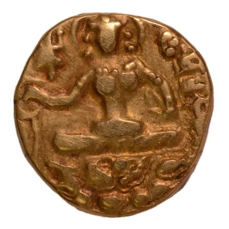 Gupta Empire, Prakashaditya, c. 490-515, horseman slaying lion, AV dinar, 9.22 g.