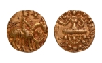 Stamp of Coins » Gupta Gupta Empire, Prakashaditya, c. 490-515, horseman slaying lion, AV dinar, 9.21 g.