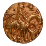 Stamp of Coins » Gupta Gupta Empire, Prakashaditya, c. 490-515, horseman slaying lion, AV dinar, 9.21 g.