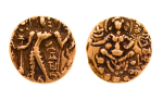 Stamp of Coins » Gupta Gupta Empire, Vishnugupta, c. 540-550, archer, AV dinar, 9.62 g.