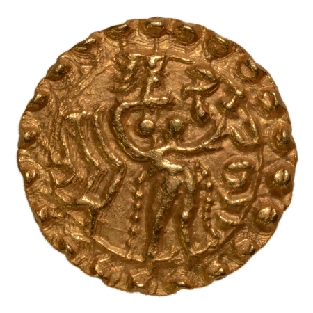 Post Gupta, Bengal, Samatata dynasty, anonymous issue, archer, AV dinar, 5.67 g.