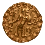 Stamp of Coins » Post-Gupta Post Gupta, Bengal, Samatata dynasty, anonymous issue, c. 630, archer, AV dinar, 5.67 g.