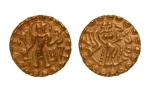 Stamp of Coins » Post-Gupta Post Gupta, Bengal, Samatata dynasty, anonymous or Ratas Sridharadnarata, c. 664-675, archer, AV dinar, 5.66 g.